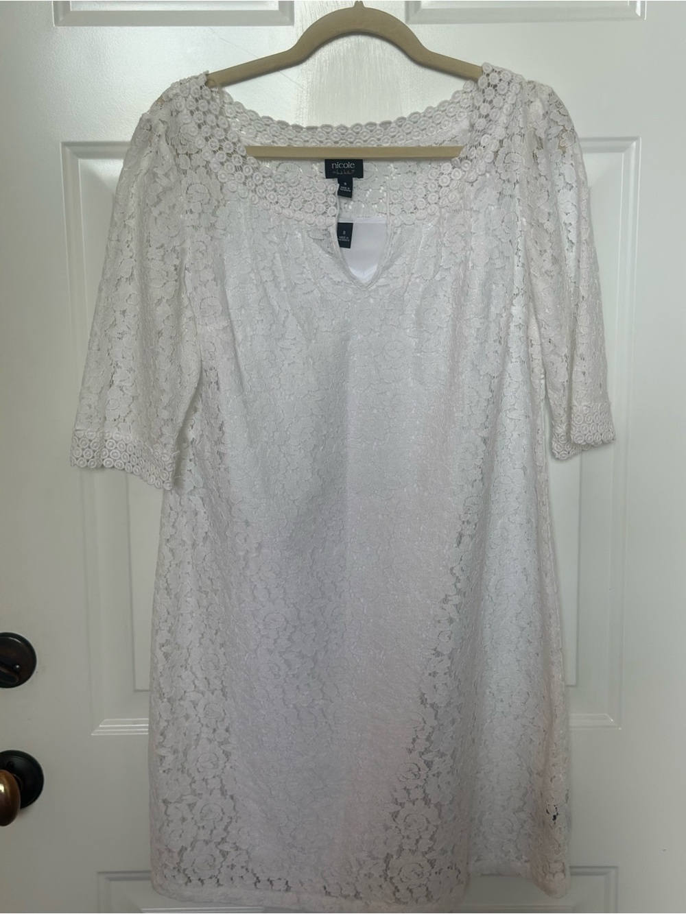 Nicole by Nicole Miller White Lace Slip Dress